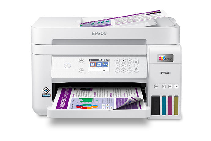 Epson EcoTank ET-3850 4800 x 1200 dpi 15.5ppm Wireless Color 4800 x 1200 dpiAll-in-One Printer